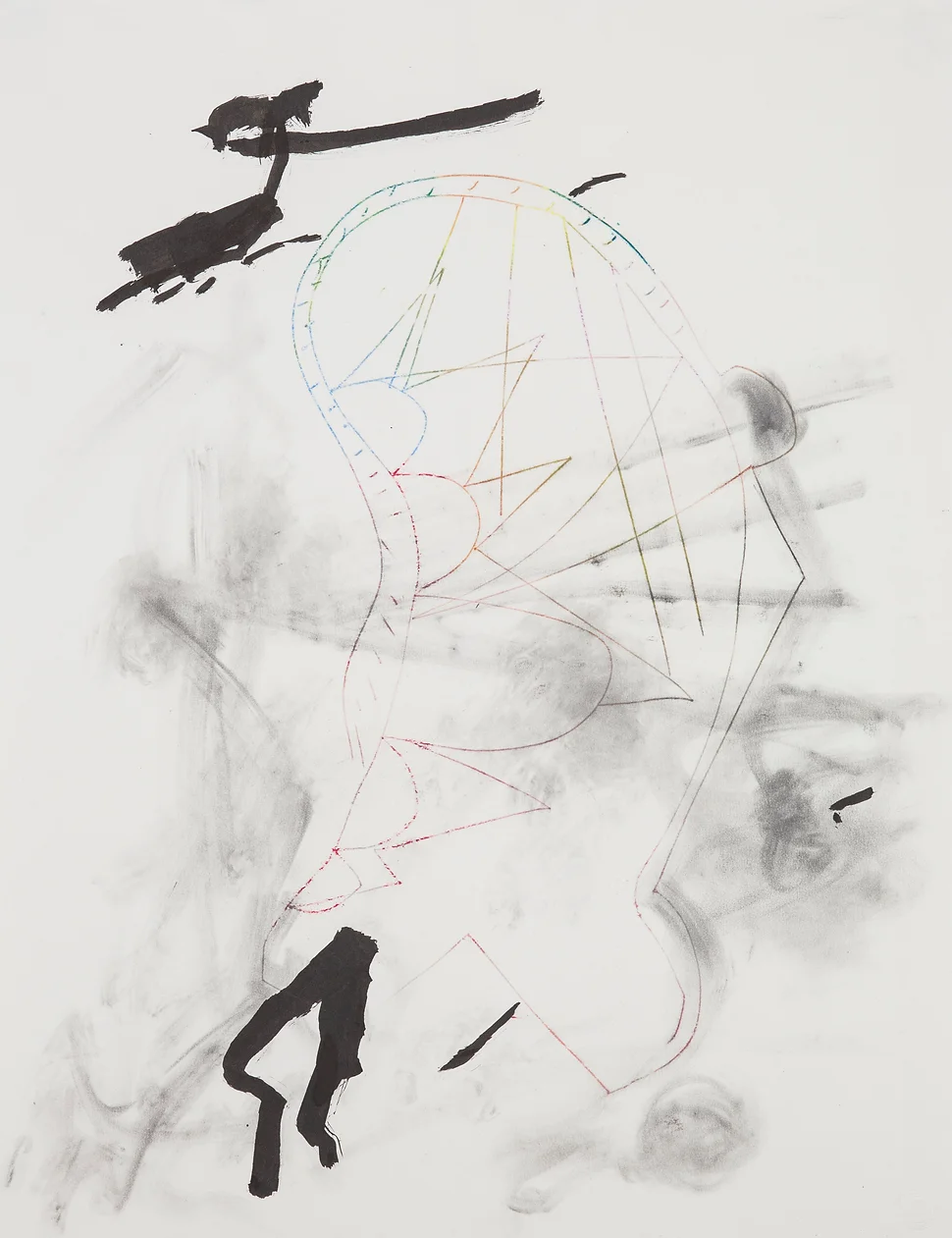 #3 O Básico, tinta da china, pó de grafite e pastel seco sobre papel, 65x50cm, 2015