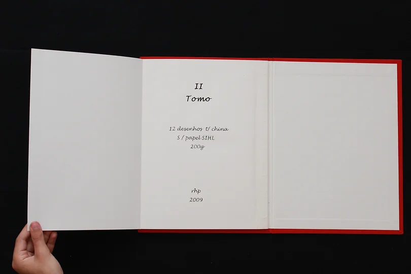 Dr Confuse #21, tinta da china sobre papel, I & II tomos, 12 desenhos cada, 31x23x3cm, edição única, 2009