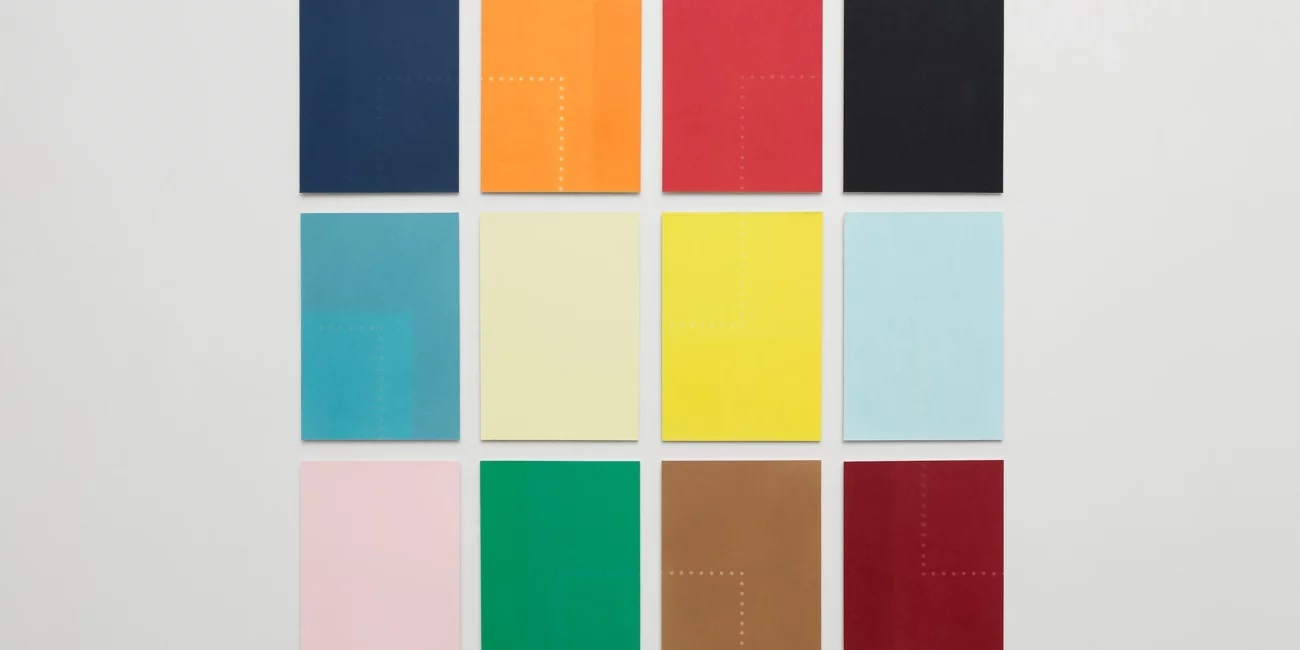 Enquanto o Tempo, Secção VIII, luz solar sobre cartolinas de cor, 71x70cm, 2013-Rui-Horta-Pereira