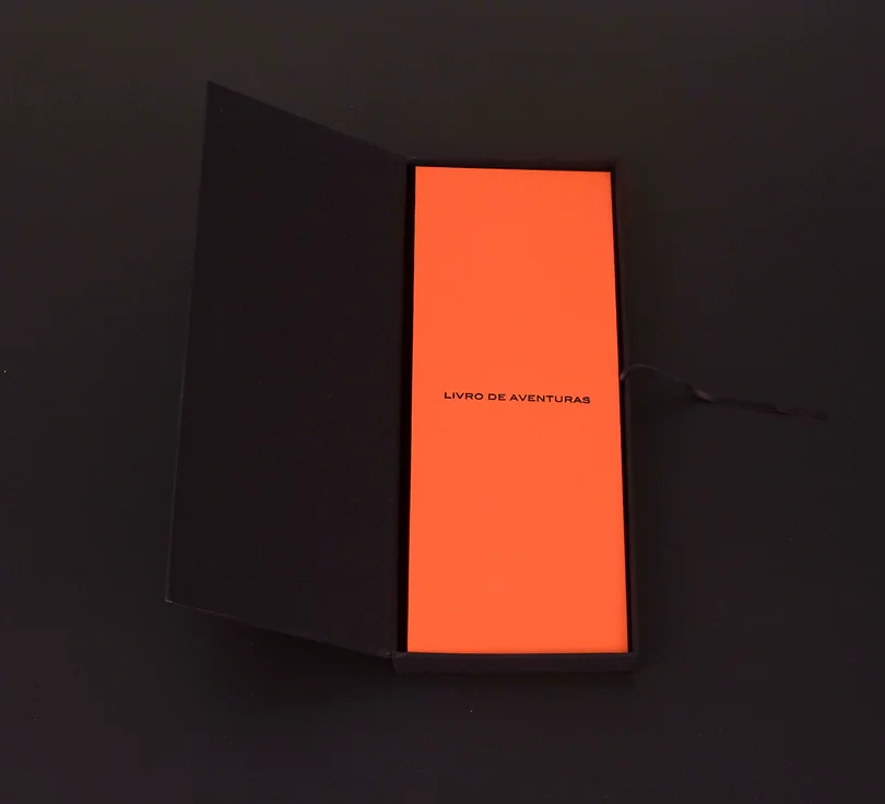Livro de Aventuras #1, Tinta da china sobre papel, folio com duas abas forradas em tecido, com caixa, fechado 45x18x3cm aberto 45x180x0,5cm, 2008-Rui-Horta-Pereira