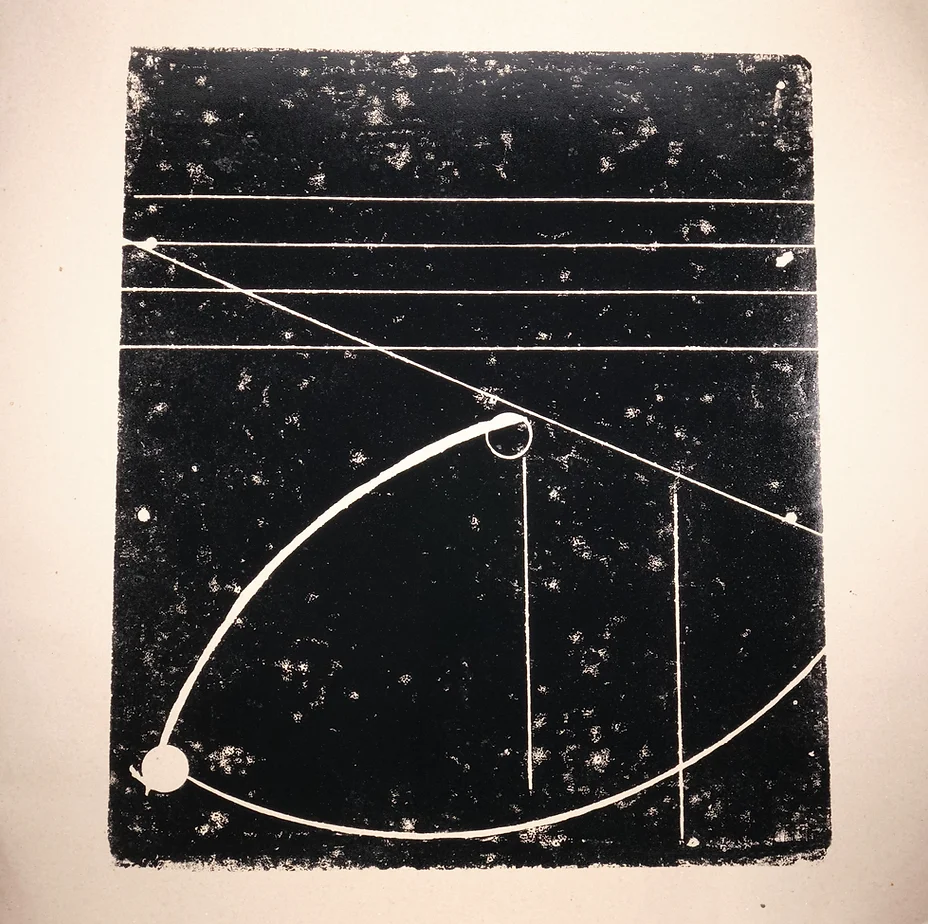 Penumbra 2020-#05 A Penumbra golpeada de luz, Tinta de offset sobre papel reciclado castanho, 105x105cm, 2020-Rui-Horta-Pereira