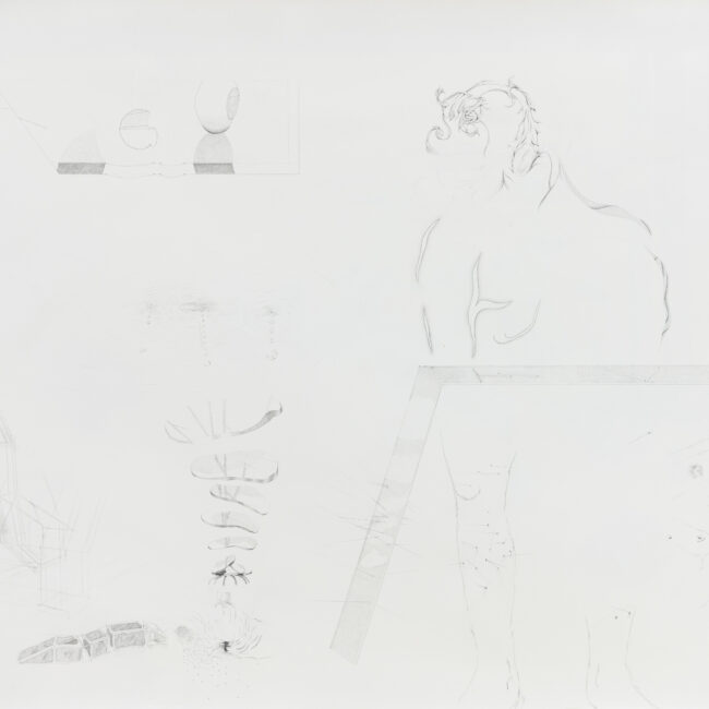 O aplicador de pregos, grafite sobre papel, 244x150cm, 2007-Rui-Horta-Pereira
